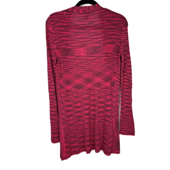 Missoni‎ Y2K Long Line Length Open Front Cardigan Sweater Pink/Black Size 10 - Picture 4 of 8